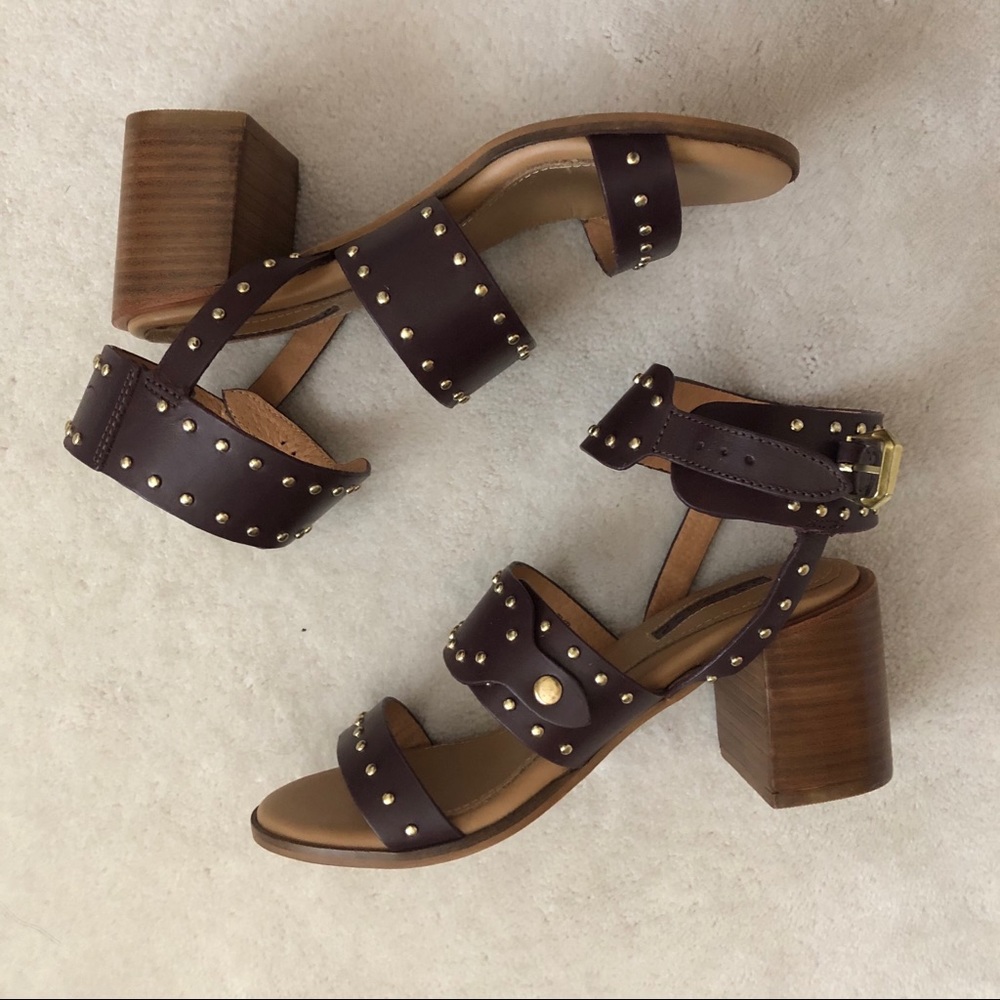 Topshop studded buckled leather heeled sandals